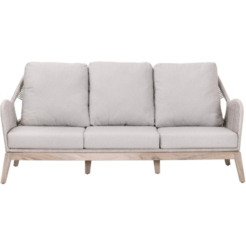 Loom Outdoor 79" Sofa in Taupe & White Rope, Gray Fabric & Gray Wood 6817-3.WTA/PUM/GT